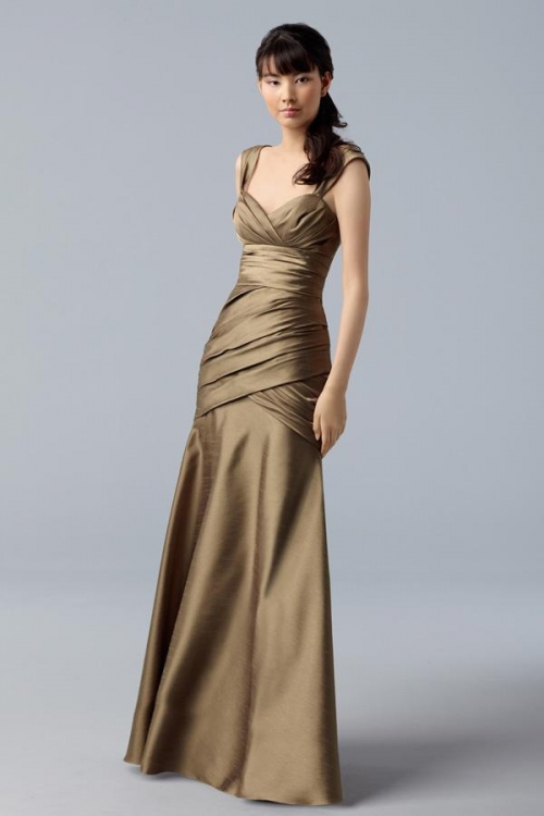 Sweetheart Full length Sahara Shantung Bridesmaid Dress