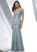 Rosemary one shoulder Full-length shantung Satin Bridesmaid Dress