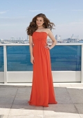 Full length Ruffles Chiffon A-line Bridesmaid Dress