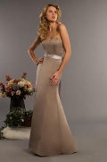 Stone Strapless Full length Sash Empire Bridesmaid Dress