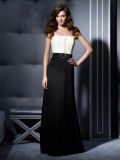 Strapless Full length Belt Matte Satin A-line Bridesmaid Dress