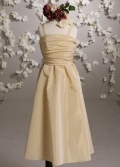 Square Tea length matte taffeta Junior Bridesmaid Dress