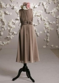 Jewel Full length Chiffon Sash A-line Junior Bridesmaid Dress