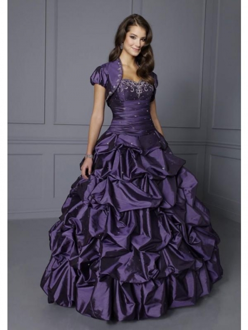 Purple Ruffles Quinceanera Ball Gown Sweet Sixteen Dress