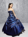 Navy Quinceanera Embroidery Ball Gown Sweet Sixteen Dress