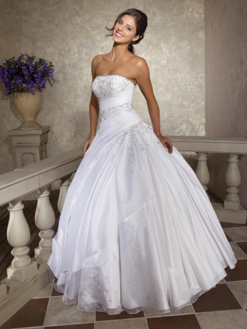 White Beaded Quinceanera Ball Gown Sweet Sixteen Dress