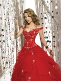 Red Off the Shoulder Quinceanera Ball Dress Sweet Sixteen Dress