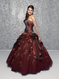 Burgundy Quinceanera Ball Gown Sweet Sixteen Dress
