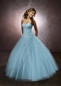Light Blue Beaded Quinceanera Ball Gown Sweet Sixteen Dress