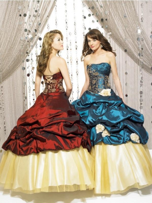 Embroidery Flower Quinceanera Ball Gown Sweet Sixteen Dress
