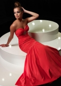 Sweetheart Full Length Chiffon Mermaid Gown with Crystal Brooch
