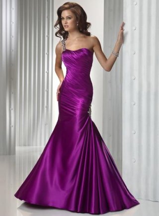 Purple Peony Full length Jeweled Prom Gown Evening Dress