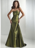 Moss Sapphire Asymmetrical Bow Sheath Prom Gown Evening Dress