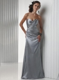 Strapless Full length Beading A-line Prom Gown Evening Dress