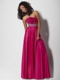 Hot berry pink/Midnight Amethyst Beaded Long Prom Dress
