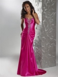 Pink Royale/Orchid/Charcoal/Teal Sheath Long Prom Gown