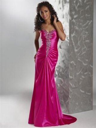 Pink Royale/Orchid/Charcoal/Teal Sheath Long Prom Gown