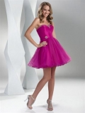 Turquoise/Hot berry pink/Purple Sweetheart Short Prom Dress