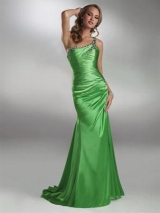 Limeade/Mediterranean Blue/Red One Shoulder Prom Dress