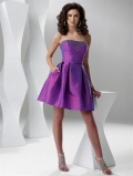 Purple/Blue/Deep Fuchsia Taffeta Short Prom Dress