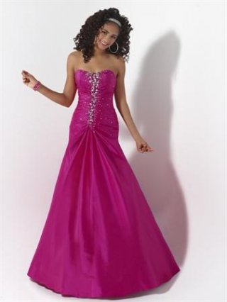 Fuchsia/Charcoal/Purple/Indigo Beaded Prom Dress