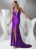 Purple/Mediterranean Blue/Valentine Red Long Prom Dress
