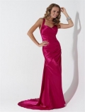 Vivid Pink/Steel/Purple Peony/Island Blue Halter Long Prom Dress