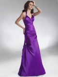 Purple/Teal/Funky Pink Halter top Beaded Prom Dress
