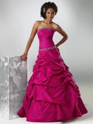 Hot Berry Pink/Violet/Turquoise Ball Gown Prom Dresses