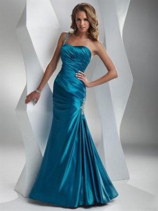 Island Blue/Scarlet/Steel Beaded Long Prom Gown