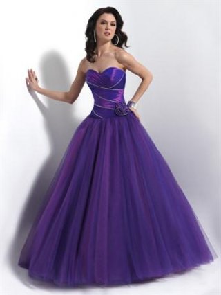 Purple/Blue/Clementine/Hot Lips Ball Gown Prom Dress