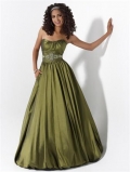 Shimmer Moss/Charcoal/Hot Berry Pink Bubble Hem Prom Gown