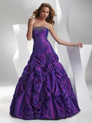 Purple/Sapphire/Red Beaded Ball Gown Prom Dresses