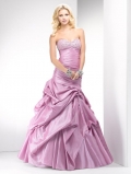 Orchid/Vivid Purple Prom Dresses Beaded Taffeta Sweetheart Neckline