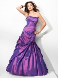 Vivid Purple/Misty Blue/Sweet Papaya Prom Gown A line Taffeta Corset Back
