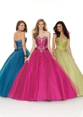 Sweetheart Full length Beaded Taffeta Tulle Elegant Prom Gown