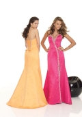 Strapless Sleeveless Full length Beaded Satin Sexy Prom Gown