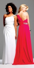 White/Red Celebrity Inspired Full Length Formal Evening Dress