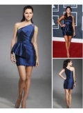 Short Royal Ruffles Beading Taffeta Evening Dresses