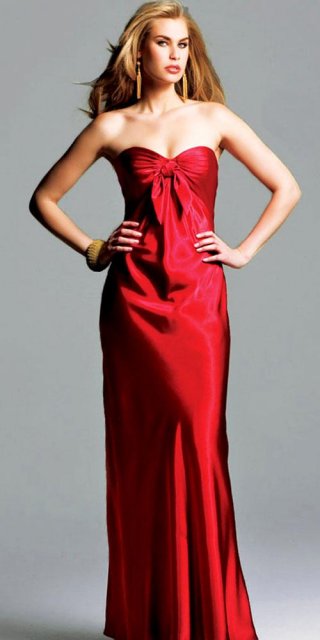 Ali Larter Red Celebrity Inspired Long Sheath Formal Evening Dress