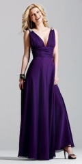 Deep Purple Celebrity Inspired A line Formal Evening Dress