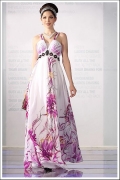 Elegant Straps Fuchsia Beaded Long Formal Evening Dress