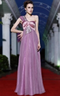 Elegant One Shoulder Beading Long Formal Evening Dress