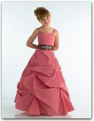 Juniors A-Line Straps Beaded Flower Girl Dress