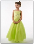 Sage Straps Beaded Flower Girl Dresses