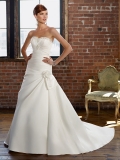 Floor Length A-Line Sweetheart Low Back Sweep Train With Embroidery,Flower,Bandage Wedding Dresses WDresses00729