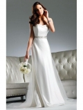 New Floor Length A-Line Strapless Low Back Sweep Train With Sequins,Bandage Wedding Dresses WDresses00926