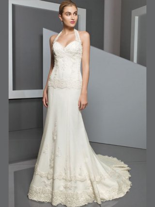 2011 A-line Halter Cheap Customer-Made Design Embroider Wedding