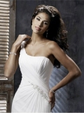 2011 A line Floor Length One Strap Chiffon/Satin wedding dresses