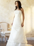 2011 A Line Strapless Satin&Taffeta Beading wedding dresses